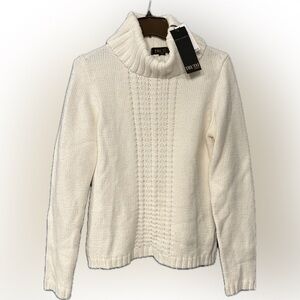 TRUTH by Republic Turtleneck Viscose Blend Sweater Oatmeal/Cream Women Sz L NWT